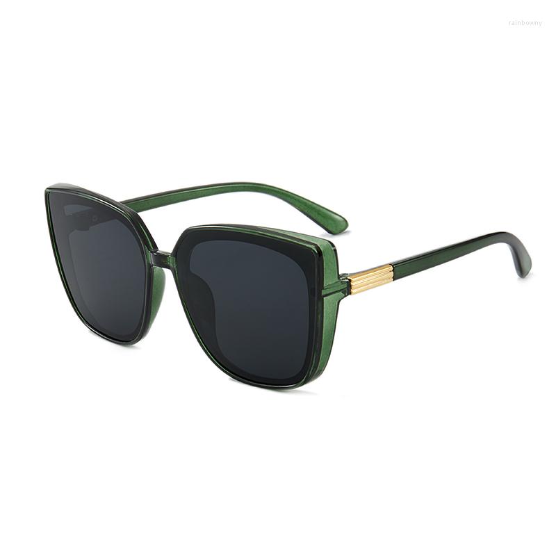 Occhiali da sole Designer di marca Cat Eye Donna Occhiali da sole vintage a specchio nero la moda Grande montatura Cool Sexy femminile Oculos213B