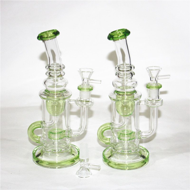 narghilè Triplo pettine Percolatore Bong in vetro Oil Dab Rigs Birdcage Perc Water Pipe 14mm Female Joint Rig con tubi a ciotola