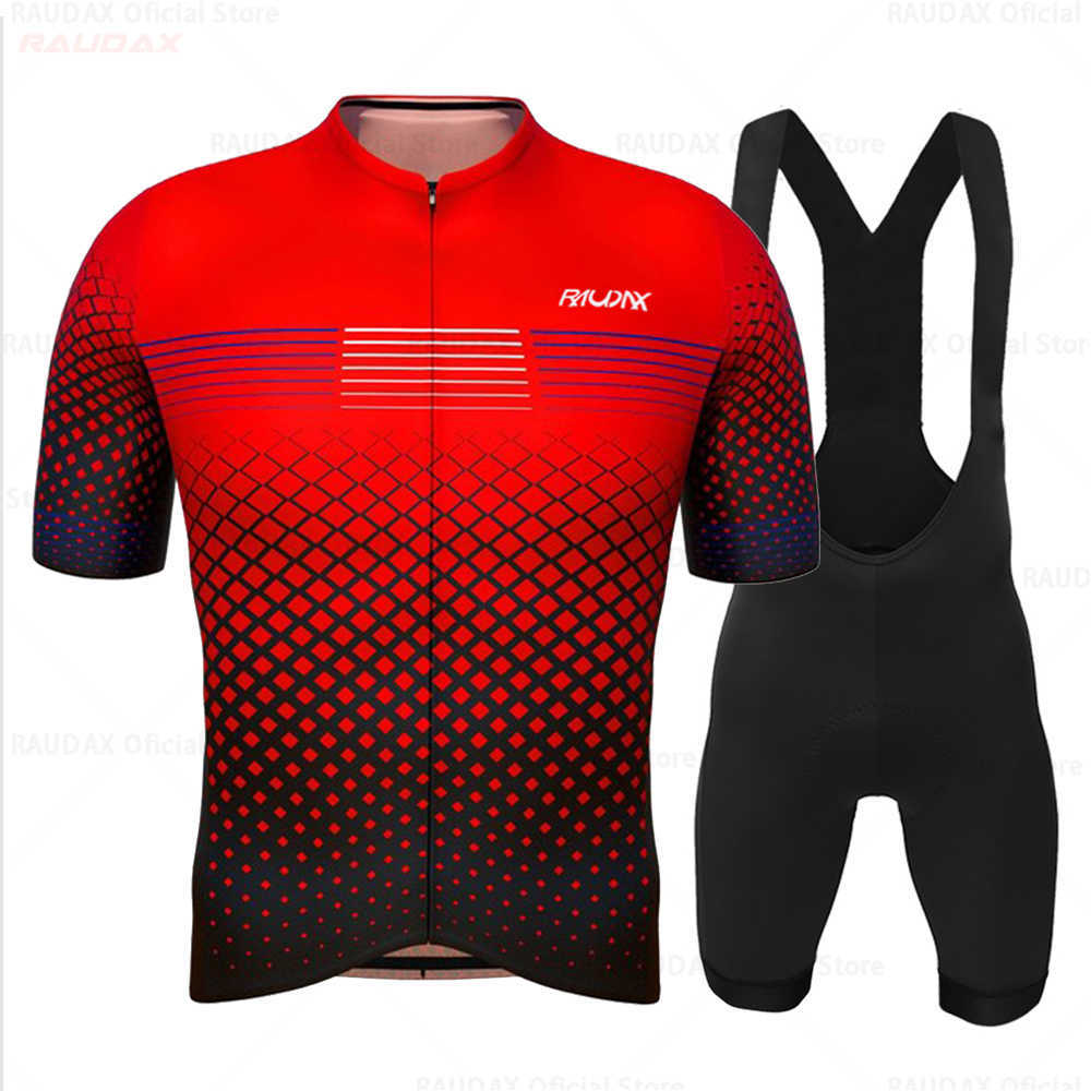 Ensembles Raudax 2022 maillot à manches courtes fluorescent Ropa Ciclismo Hombre vêtements de cyclisme d'été Triathlon cuissard à bretelles costume uniforme de vélo Z230130