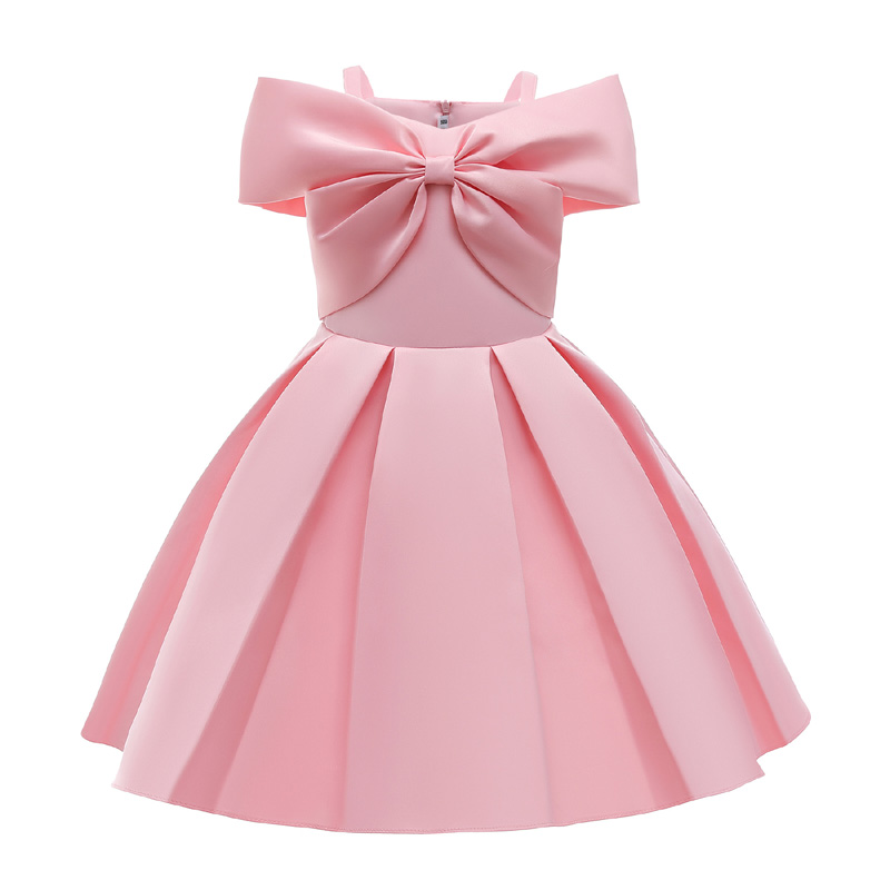 Kids Girls Princess Dress Bow Elegant Wedding Birthday Party Formal Baby Dresses children's sling skirt Christmas gifts