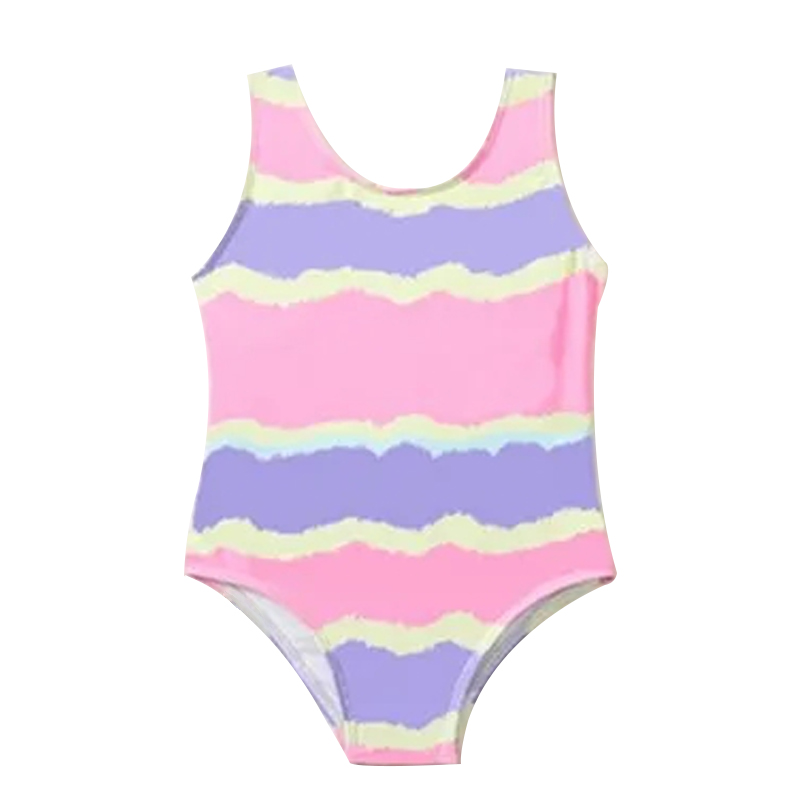 Designer kids swim Children's one-piece swimsuit for summer girls Lovely fashion beach tie pink blu N1Y4#