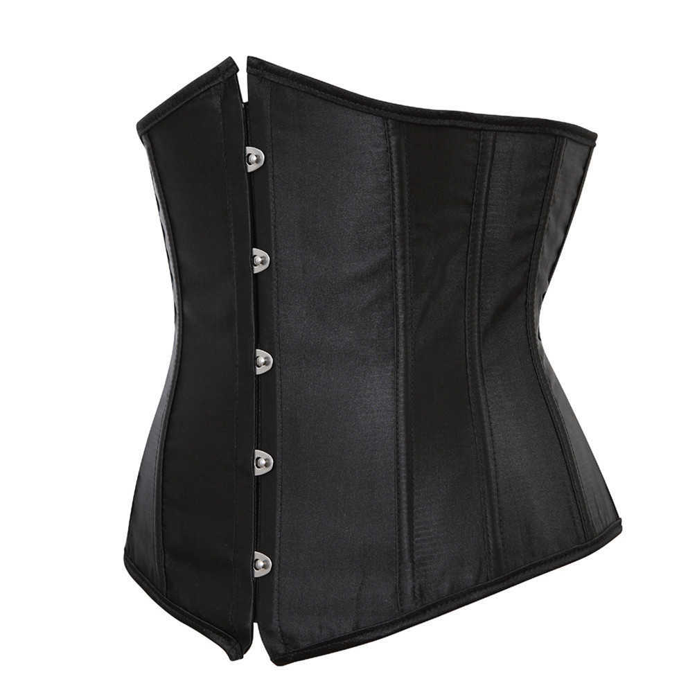 Midja och buken formade underbust korsett sexiga kvinnors underkläder bantning kropp shaper top för kvinnor steampunk spets upp bälte vit 0719