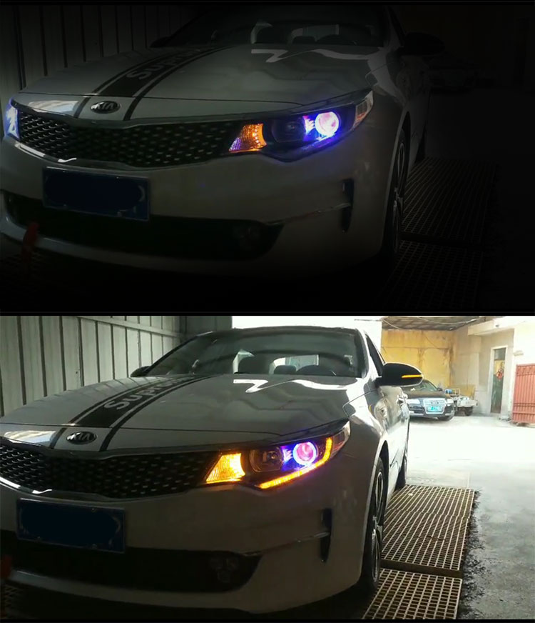 مصباح الرأس لـ KIA K5 Optima LED المصباح الأمامي 20 15-20 18 المصابيح الأمامية K5 Optima Drl Turn Signal High Beam Beam Eye Eye Projector Lens