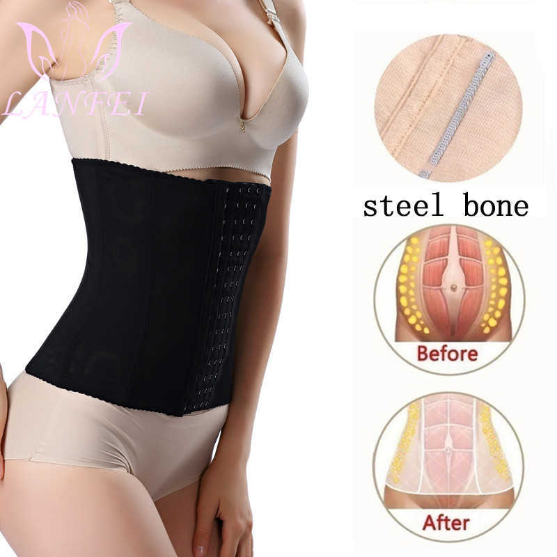 Midja och buken Formear Lanfei Women Trainer Belt med 6 krokar Spännen Sömlös Belly Body Shaper Slimming Corset Weight Loss Cinchers Strap 0719