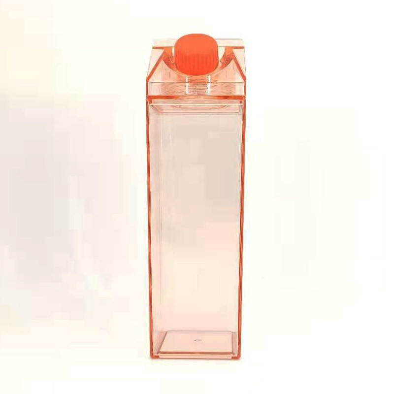 500ml Plastic Milk Carton Water Bottles BPA Free Clear Transparent Outdoor Square Juice Box