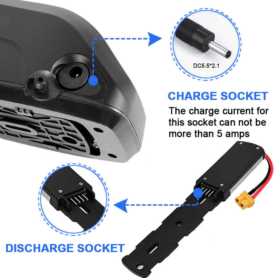 48V 20AH 18650 Hücre Hailong E-Bike Li-Ion Pil Downtube Pil 36V 52V Lityum İyon Pilleri Elektrikli Bisiklet 1000W için Paket