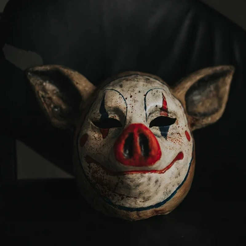 Party Masks New Arrival Clown Pig Latex Mask Funny Animal Masks Horror Halloween Helmet Cosplay Costume Masquerade Props HKD230801