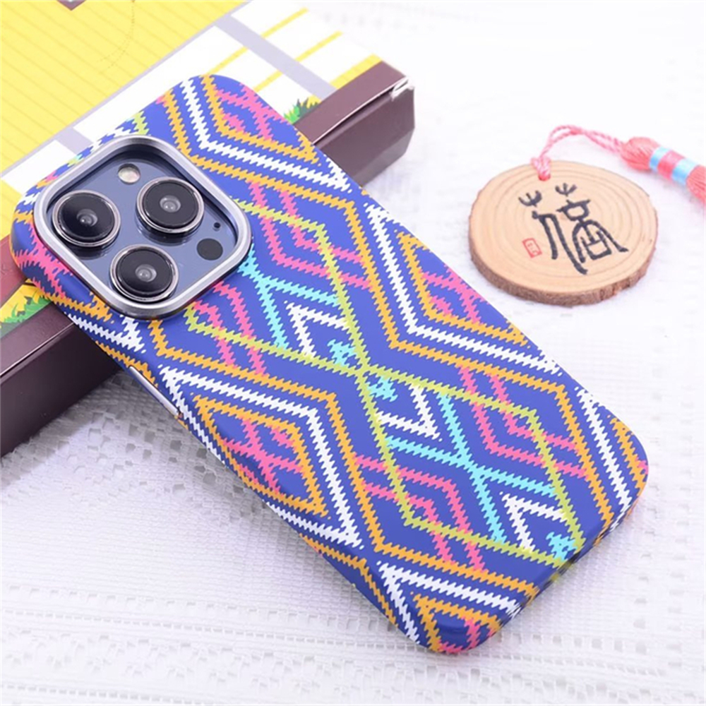 Luxury Best Fiber Woven Pattern LUXO Luminous Cover Shell for iPhone 14 Pro Max i13 IP12 IP14 Magsafe Case Capa Shell