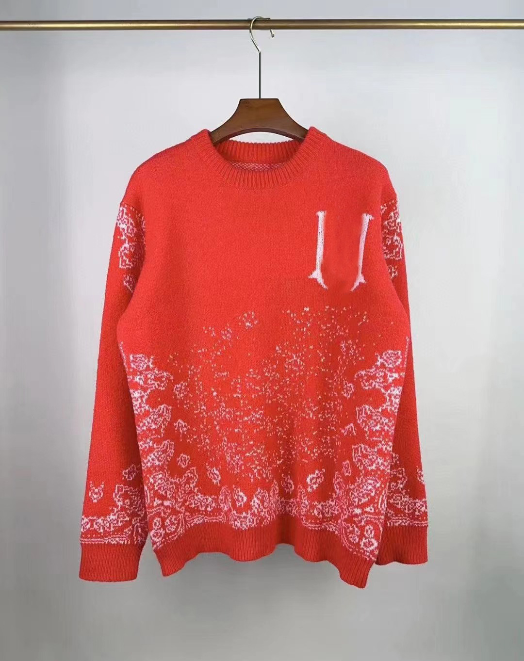 2024 SWEATER SWEATER SWEATOR SWEATER MĘŻCZYZNY KNILILE UK NECK 50% RECYCLED Poliester Chenille Wzór jest nowatorski