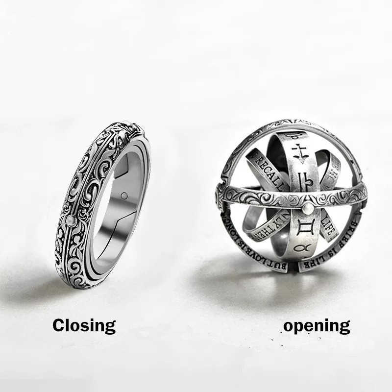 Astronomical Ball Ring Forma stile retrò Flip Transform Cosmic Couple Creative Adatto donne e uomini