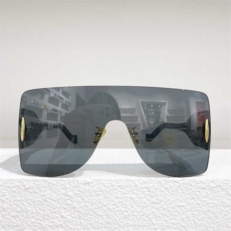 Högkvalitativ fashionabla ny lyxdesigner Luo Yijia One-Piece Box Goggles Net Red Ins Samma allt-i-ett-spegel LW Solglasögon