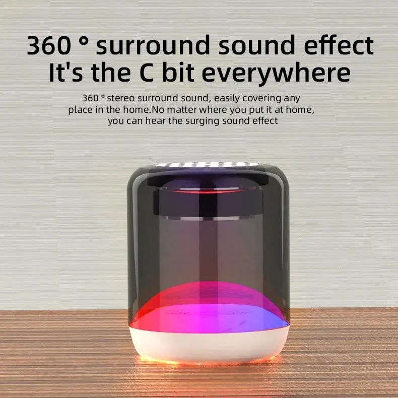 S02 Taşınabilir Mini Kablosuz BT Hoparlör USB Stereo Ses Müzik Boom Kutuları Şeffaf Moda Plastik Enceinte Hoparlörler