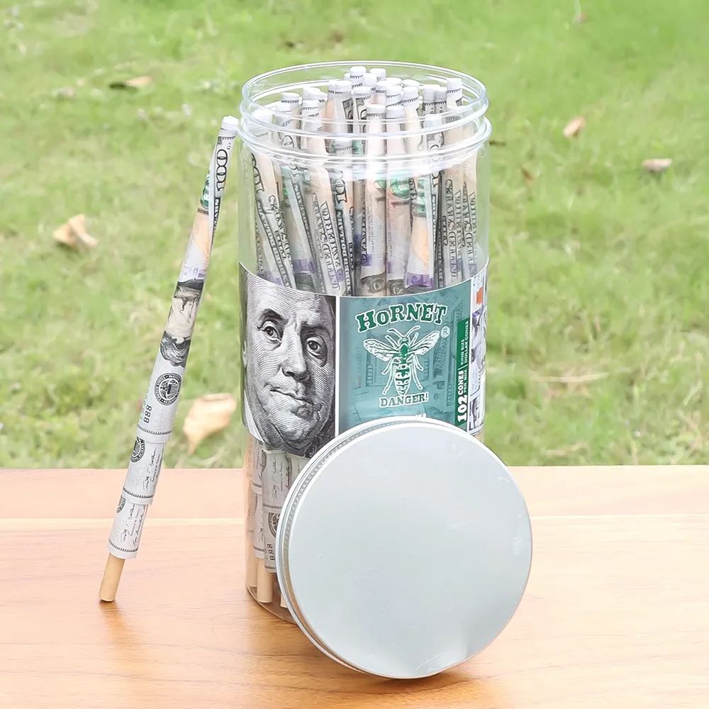papel de enrolar tubo de chifre de dólar americano acessório para fumar cachimbos de fumaça 110mm rolo de loja de fumo enlatado