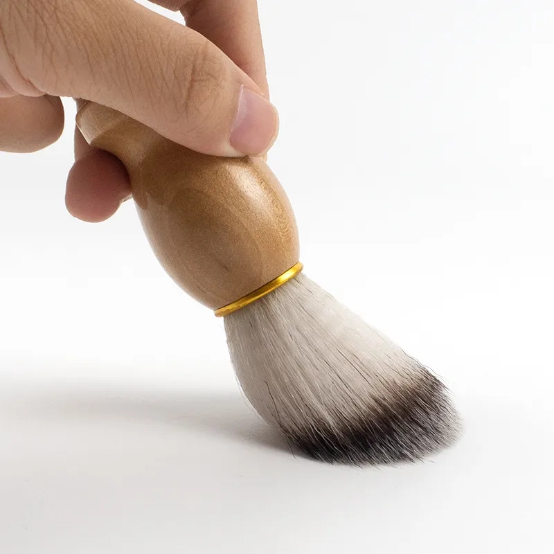 رجال حلق فرشاة لحية بادجر الشعر حلاقة المقبض الخشبي للأجهزة تنظيف الوجه Pro Salon أداة السلامة الفرش