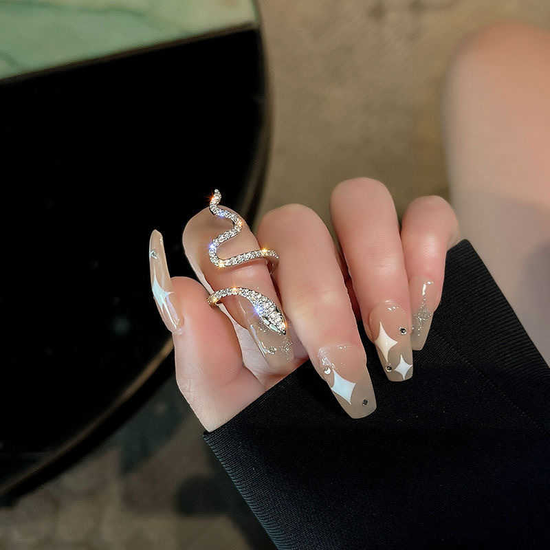 Nieuwe Sliver Kleur Zirconia Snake Ring voor Vrouwen Open Verstelbare Cz Vinger Ringen Party Bruiloft Verklaring Sieraden