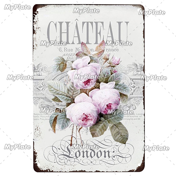 Rose vintage metalowe znaki Flower Metal Plakat Ogród znak blaszany