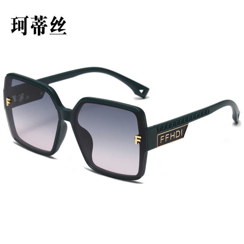 High quality fashionable luxury designer sunglasses New FF Letter Anti UV Large Sunglasses Half Frame Glasses