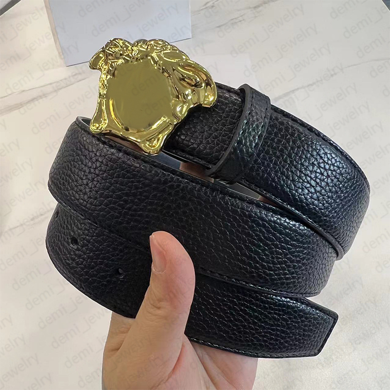 Man Woman Belt Genuine Leather Belts Designer 3.8cm Width Classic Smooth Buckle Gold Sliver Black Options