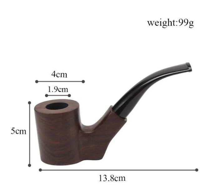 Ebony Solid Wooden Tobacco Pipe Handmade Wood Bent Stem Smoking Pipes Smoking Tools