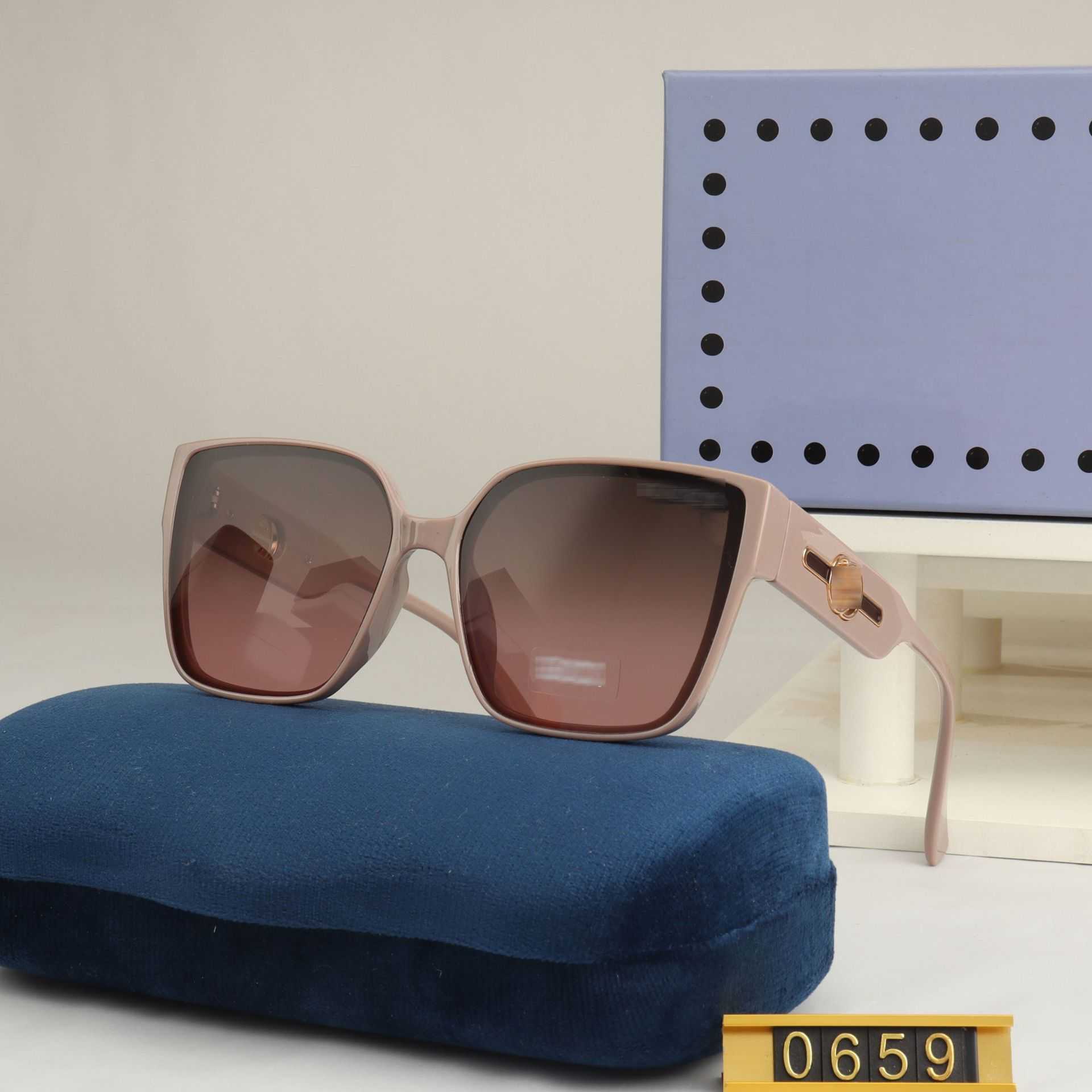 luxury designer sunglasses 2023 New G Family Square Women's Fashion Advanced UV Resistant Rice Nail Box Sunglasses 9560