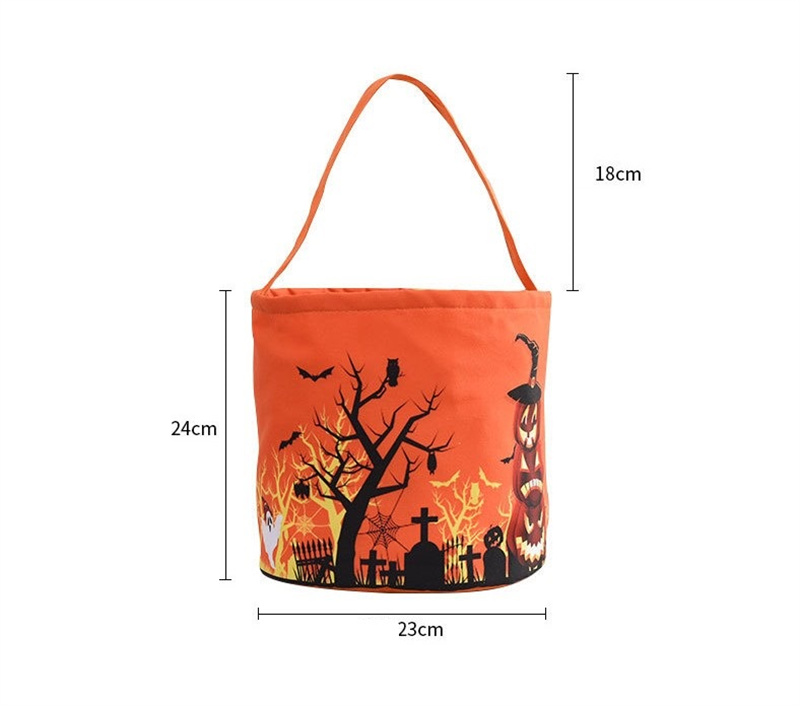 Party Favor Seau à bonbons Halloween avec lumière LED Halloween Panier Trick or Treat Sacs Sac fourre-tout réutilisable Citrouille Bonbons Paniers cadeaux Articles de fête Q385