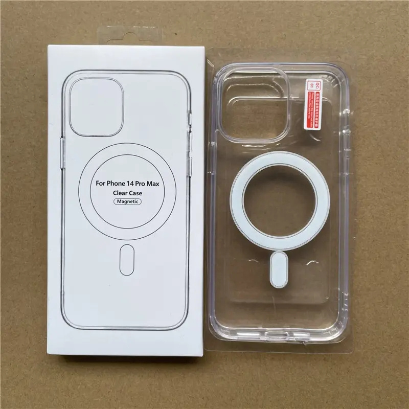 Magsafes磁気衝撃プルーフ透明なクリアPCバックカバー電話ケースiPhone 14 13 12 11 Pro Max 14plus