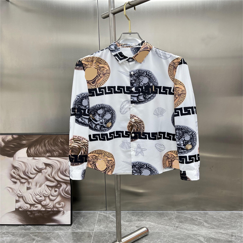 Chemise à manches longues à tête imprimée pour hommes Designer Masao Saint Chemise décontractée pour hommes et chemise en soie ample pour femmes M-3XL