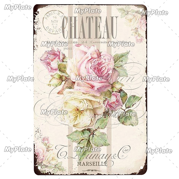 Rose vintage metalowe znaki Flower Metal Plakat Ogród znak blaszany