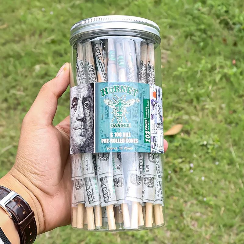 Yuvarlanan kağıt ABD dolar boynuz borusu sigara içme aksesuar duman boruları 110mm konserve sigara dükkanı rulo