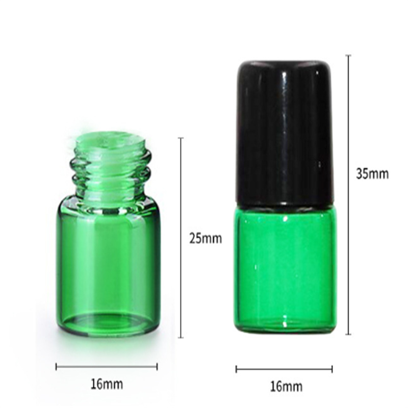 1 ml vide rouleau bouteille en verre métal rouleau boule ambre bouteille huile essentielle liquide parfum échantillon bouteille LX4072