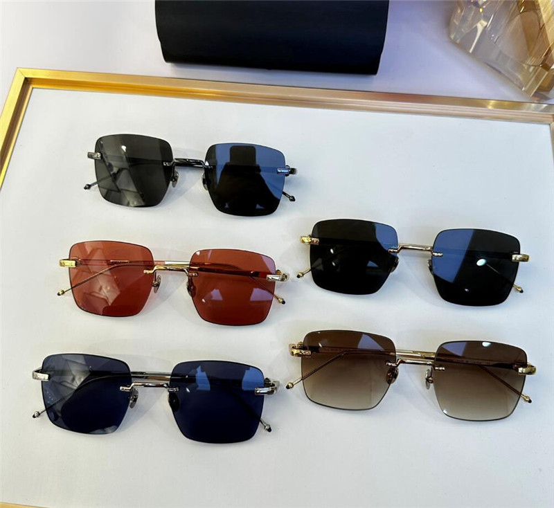 New fashion design square sunglasses 0403S retro K gold rimless frame simple and popular style versatile outdoor uv400 protection glasses