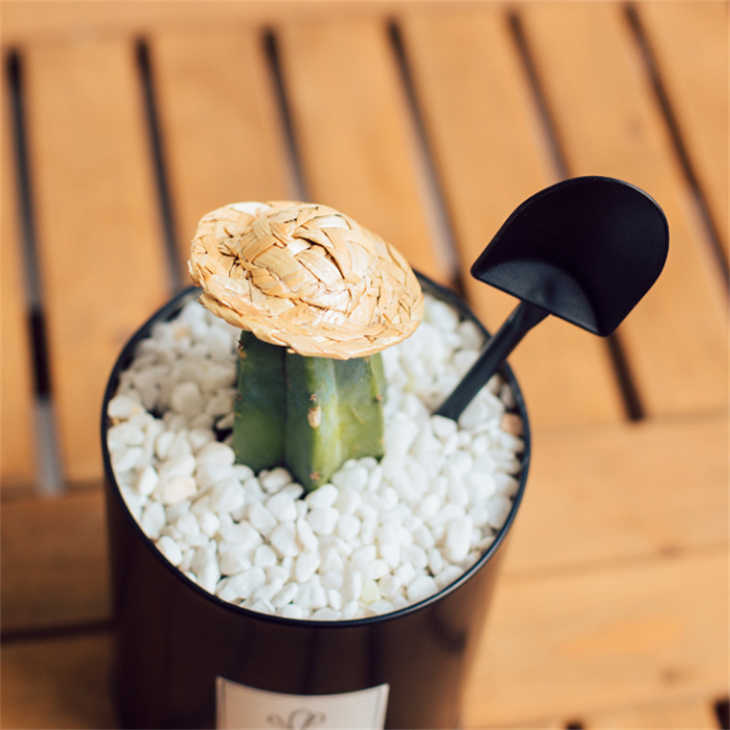 使い捨て鉢植え純粋な黒い白いアイスクリームスクープシャベル小さな鉢植えの植木鉢スプーン送料無料