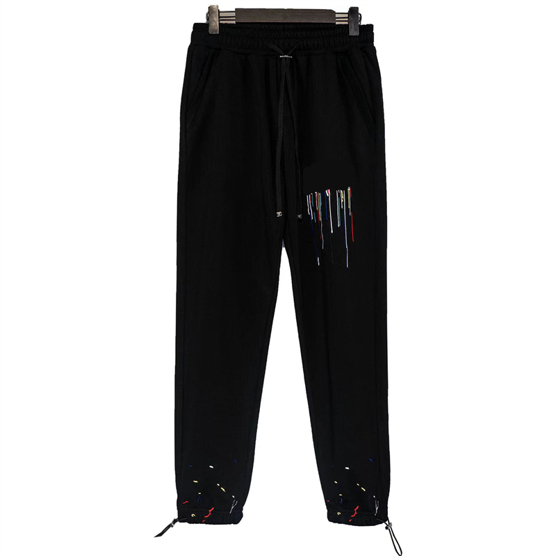 Men's loose edition sports casual set alphabet embroidered paintedcasual pants Street youth fashion brand pants two-piece polo pants casual S-XL