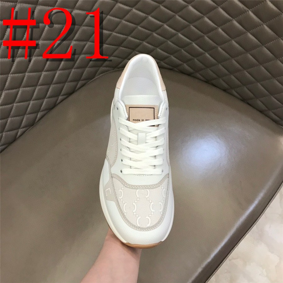 59Model 2023 Designer Men sneakers Man Casual Sports Shoes For Men Lätt äkta läder Andas med lyxig Mens Flat White Travel Tenis Sneaker