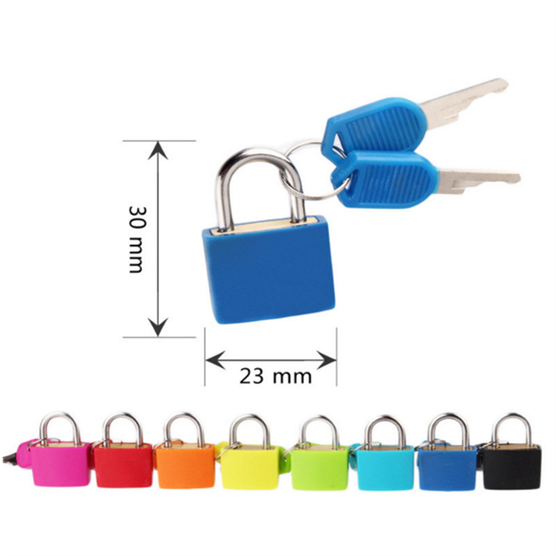 30x23mm Small Mini Strong Metal Padlock Travel Suitcase Diary Book Lock With 2 Keys Security Luggage Padlock Decoration JL1752