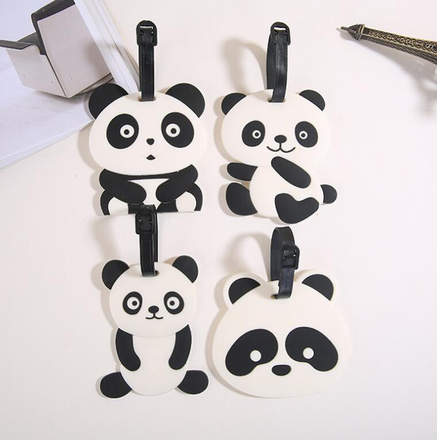 30 peças de bolsa com estampa de panda de desenho animado de PVC etiquetas de bagagem de viagem estilo misto