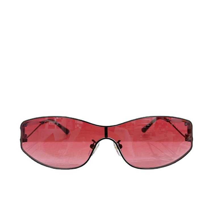 2023 gafas de sol de diseñador de lujo Nuevo estilo antiguo de metal de Xiaoxiang para mujer CH4073 Red Red Gafas de sol de espejo de una pieza