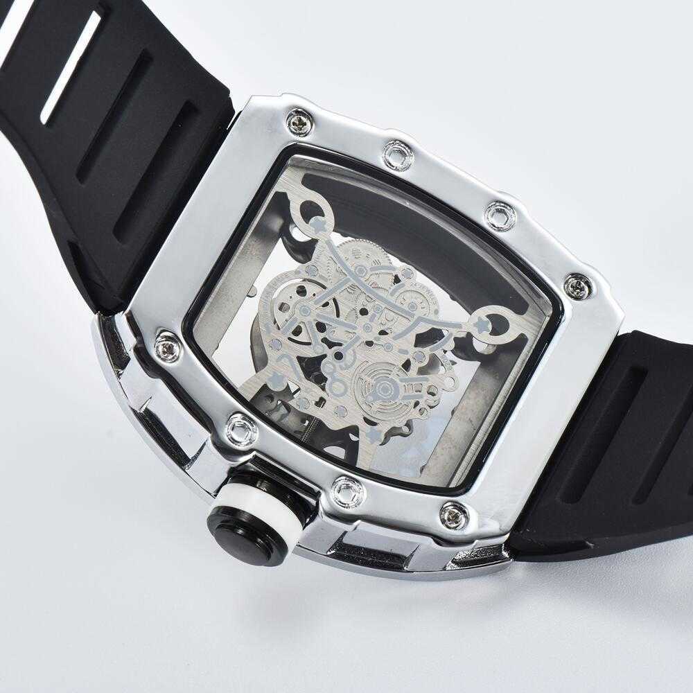 メカニカルクォートウォッチRichad New Hollowed Out IP Watch Trend Men's Women's Universal Wrist Watch with Logo Customize Support C3S5