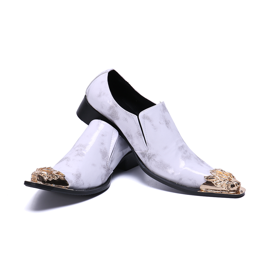 Projektant brytyjski wzór gazety mężczyźni oryginalne skórzane buty mody biznesu biznesmen buty poślizgnięcia się na obuwie