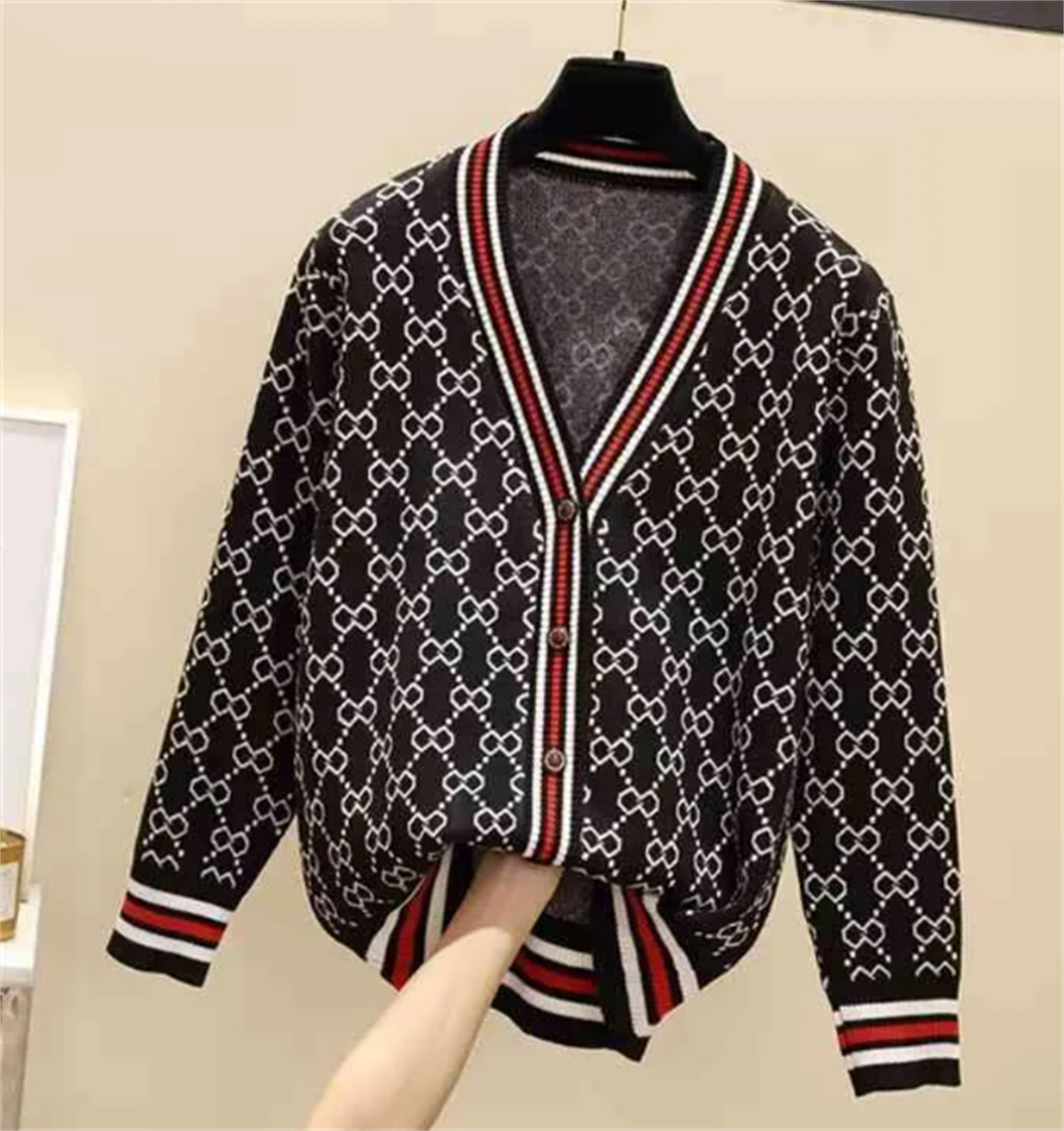 Designer Ladies Knitted Jackets Cardigans Sweater Coats Women Long Sleeve Causal Office FashionTops Autumn Winter Knitting Sweaters Size S-2XL