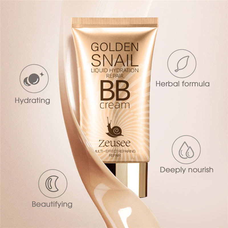 Gold Snail Protetor Solar BB Cream Brightening Moisturizing Concealer Nude Foundation Creme de Longa Duração