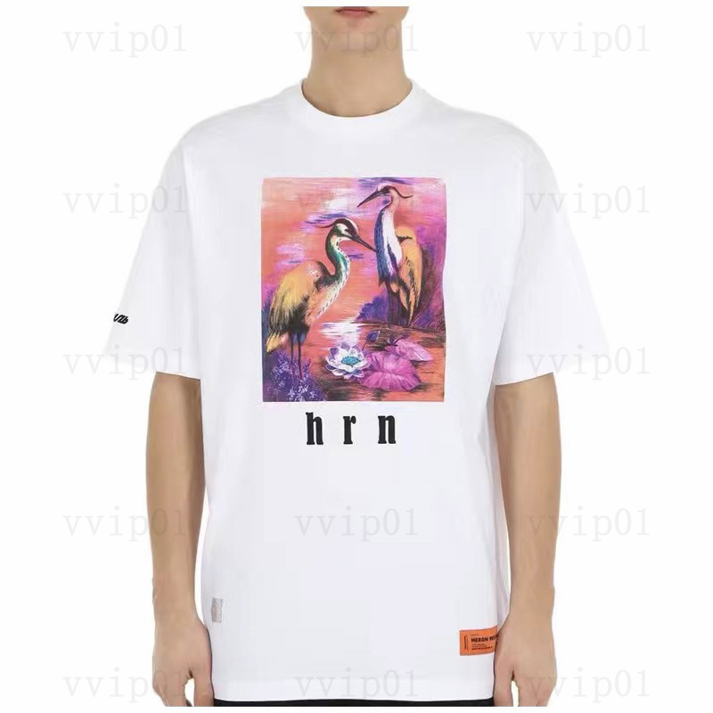 Trendy Heron Aynı Erkekler Tişörtler Kadın Erkek Çok renkli Yaz Pamuk Klasik Görüntü Baskı Kısa Kollu T-Shirt Modeli Tee Mens Heron T-Shirt Giyim Büyük Boyut