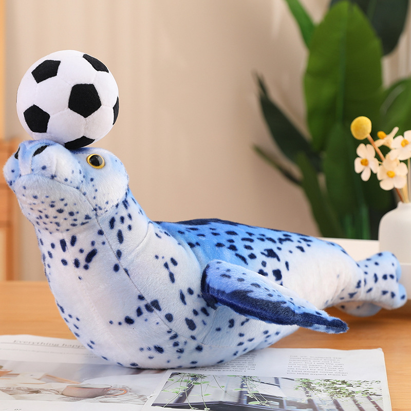 37/53 cm Creative Seal Sea Lion Plush Toys Heading the Ball fylld mjuk simulering infauna tätning rolig barndekor gåva