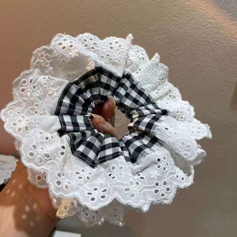 Moda Dantel Scrunchies Çok Katmanlı Elastik Saç Bantları Kız Kadın At kuyruğu Tutucu Saç Halat Saç Aksesuarları