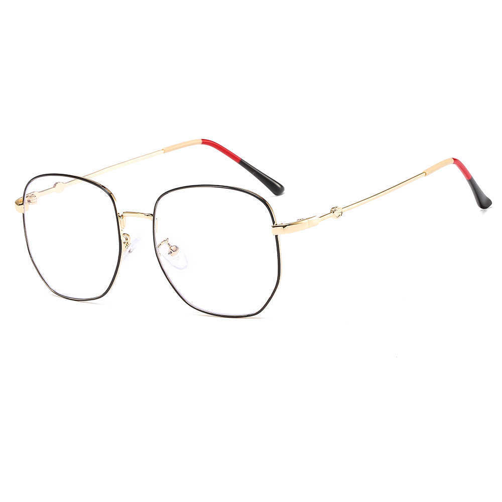 2023 Новые солнцезащитные очки роскошного дизайнера Ni Ni в стиле стаканы из простых лиц модные металлические плоские зеркало Популярные сеть Red Ins Eyeglass рамки