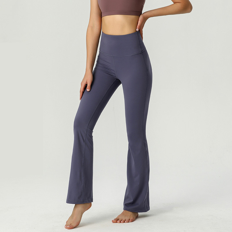 LL расклешенные брюки для йоги, летние женские брюки с высокой талией, облегающие брюки-клеш, открывающие ноги, длинные брюки для йоги и фитнеса, красная мода