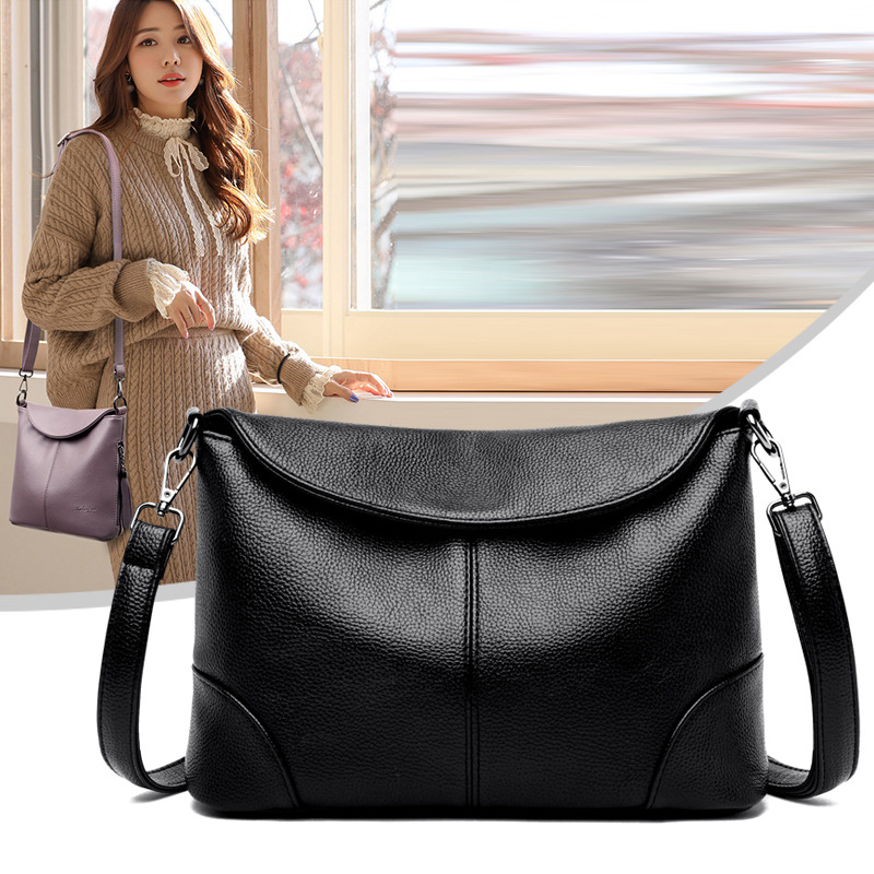 New European and American Fashion Mom's Bag Simple and Casual Large Capacity PU One Shoulder Fashion Crossbody Bag