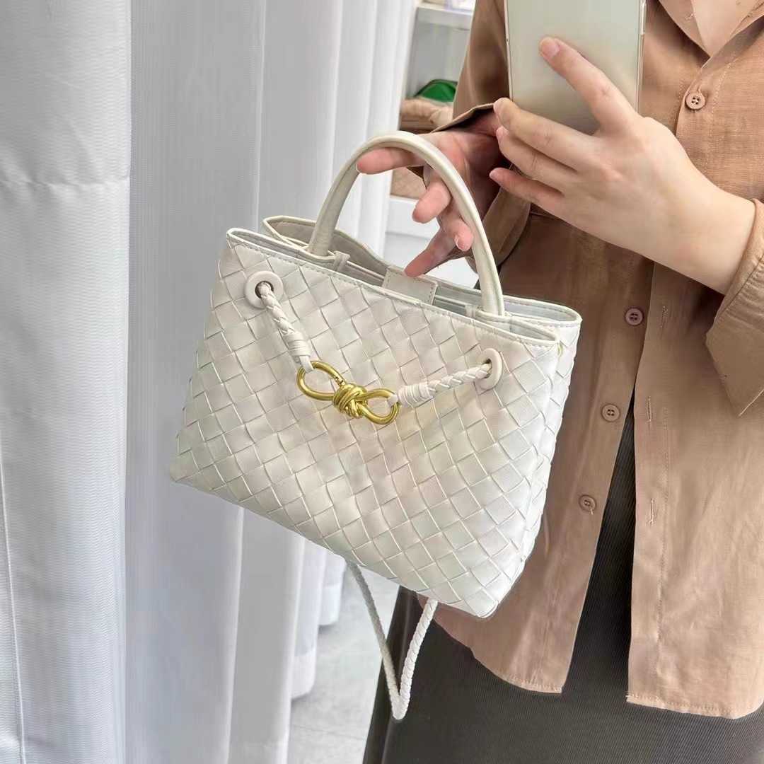 Abottegas Vneta Jodie Mini Teen Intrecciato Designer Tote Design Spring Metal Rope Buckle Leather Woven One Shoulder Handheld High Capacity Women's Bag