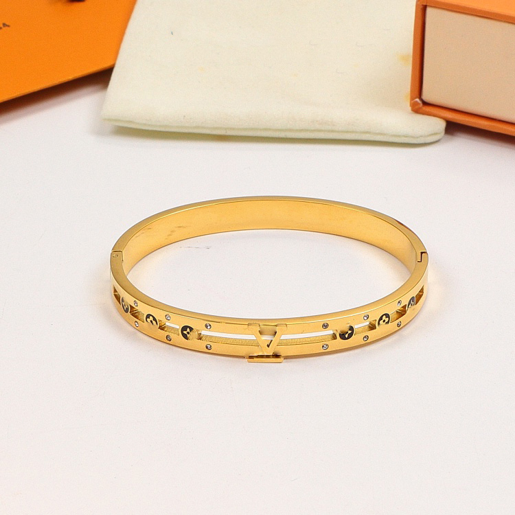 Projektant bransoletki klasyczny diament stalowa pieczęć europejska moda nowa stalowa stalowa bransoletka dla kobiet szerokie ręce pasek brązowy kwiat wzór złotego logo