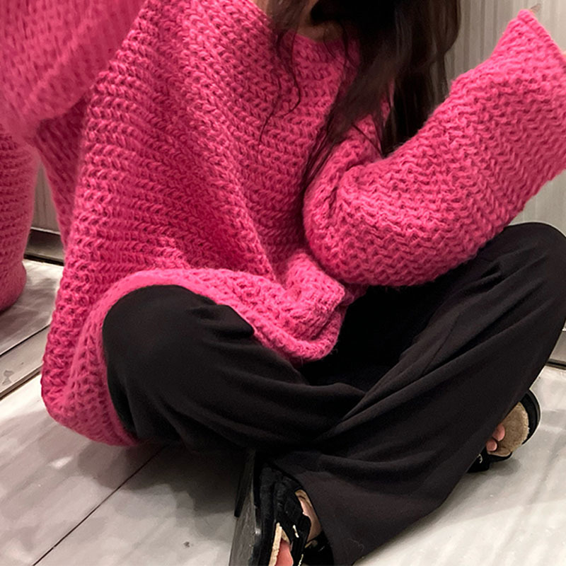 Giapponese Spesso maglione ad ago fitto femminile e inverno indossano il vento pigro morbido maglione ceroso femminile da donna